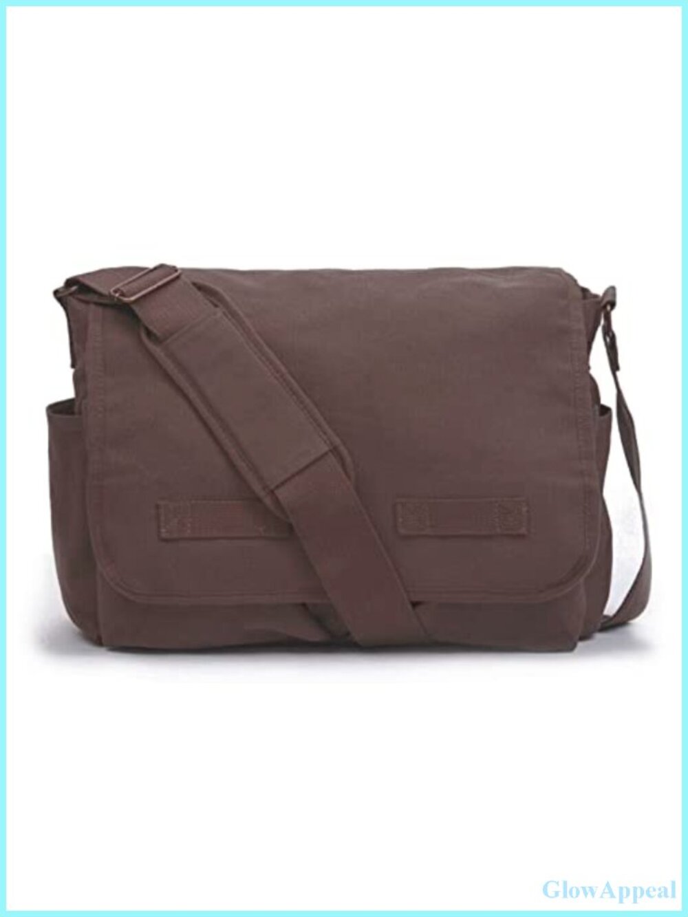 Cotton Canvas Messenger Bag Heavyweight Shoulder Bag Travel Laptop